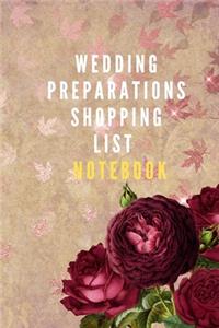 Wedding preparations shopping list notebook ideal for wedding shopping essentials and your Planning of wedding
