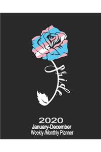 2020 January-December Weekly/Monthly Planner Rose Pride