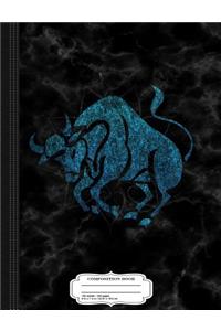 Vintage Faded Taurus Zodiac Sign Birthday Composition Notebook