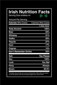 Irish Nutrition Facts: Blank Lined Journal