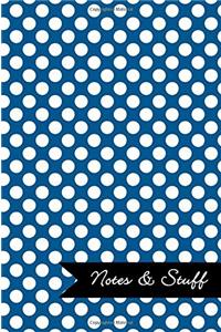 Notes & Stuff Lined Notebook With Oxford Blue Polka Dot Pattern Cover