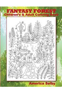 FANTASY FOREST Children's and Adult Coloring Book