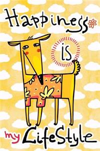 Journal Notebook For Dog Lovers, Happiness Is My Lifestyle Orange Dog 5