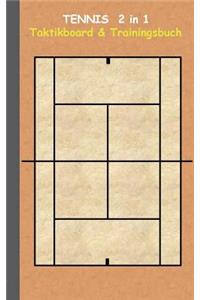 Tennis 2 in 1 Taktikboard und Trainingsbuch