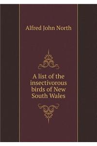 A List of the Insectivorous Birds of New South Wales