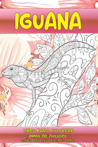 Libro para colorear - Diseños para aliviar el estrés Animal - Animal del zoológico - Iguana