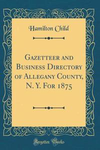 Gazetteer and Business Directory of Allegany County, N. Y. for 1875 (Classic Reprint)