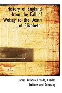 History of England from the Fall of Wolsey to the Death of Elizabeth.