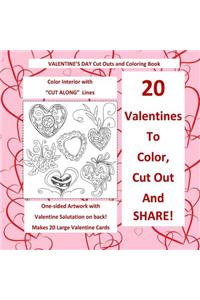 Valentine's Day Cut Out and Coloring Book Color Interior with CUT ALONG Lines