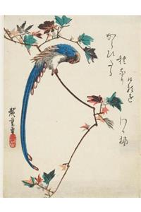 Blue Magpie on Maple Branch, Ando Hiroshige. Blank Journal