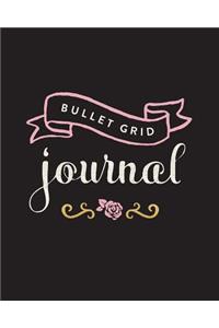 Bullet Grid Journal: Rose with Banner, 150 Dot Grid Pages, 8x10, Professionally Designed