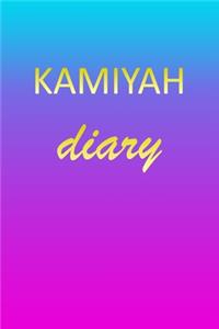 Kamiyah: Journal Diary - Personalized First Name Personal Writing - Letter K Blue Purple Pink Gold Effect Cover - Daily Diaries for Journalists & Writers - J