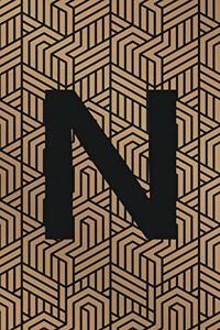 N: Monogram Initial "N" for Man, Woman / Medium Size Notebook with Lined Interior, Page Number and Daily Entry Ideal for Taking Notes, Journal, Diary, 