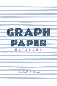 Graph Paper Notebook - Denim & Stripes