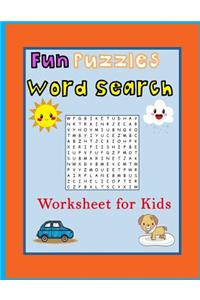 Fun Puzzles Word Search worksheet for kids