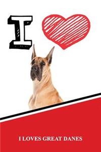 I Love Great Danes: Isometric Dot Paper Portrait Notebook 120 Pages 6x9