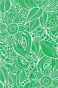 Deco Floral Notebook: Bright Green: Notebook 6 X 9: Notebook 250 Pages