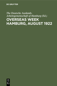 Overseas Week Hamburg, August 1922