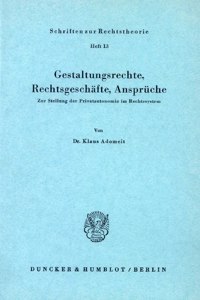 Gestaltungsrechte, Rechtsgeschafte, Anspruche