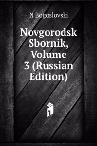 NOVGORODSK SBORNIK VOLUME 3 RUSSIAN EDI