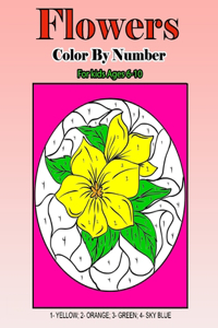 Flowers Color by Number for Kids Ages 6-10
