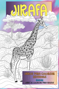 Libros para colorear Zentangle - Libro de colorear para adultos - Animal - Jirafa