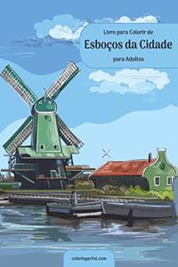 Livro para Colorir de Esboços da Cidade para Adultos