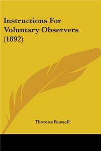 Instructions For Voluntary Observers (1892)