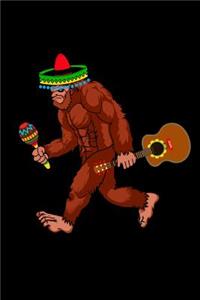 Funny mexican bigfoot with maracas