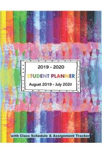 2019 - 2020 STUDENT PLANNER August 2019 - July 2020 - with Class Schedule and Assignment Tracker