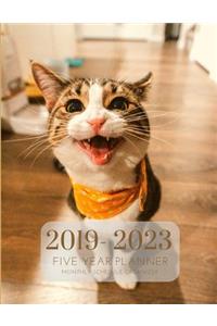 2019-2023 Five Year Planner Kitten Cat Gratitude Monthly Schedule Organizer