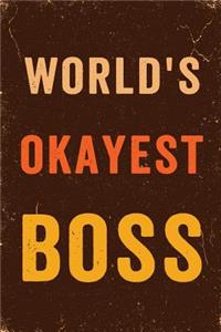 World's Okayest Boss Notebook Vintage