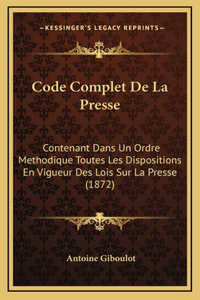 Code Complet De La Presse