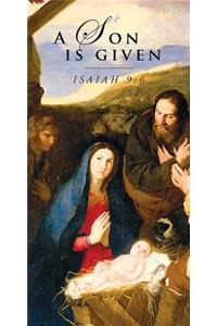 A Son Is Given Christmas Nativity Offering Envelope 2014 (Package of 50)