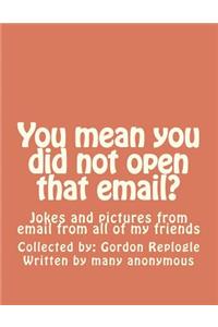 You mean you did not open that email?