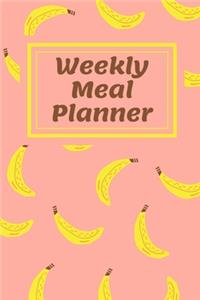 Weekly Meal Planner Banana Pattern