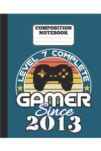 Composition Notebook - Level 7 complete Gamer Since 2013