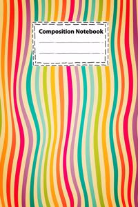 Composition notebook Vintage-Rainbow Colorful Striped Seamless for Writing Notes and To-Do List