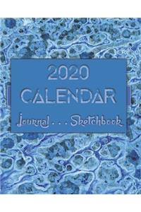 Artsy AbstractOneThree . 2020 Calendar . Sketchbook . Lined Journal -- 8