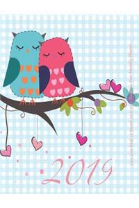 Cute Love Birds 18 Month 2018-2019 Academic Year Monthly Planner