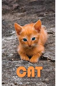 Cat Monthly Note Planner 2019 1 Year Calendar