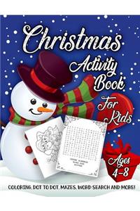 Christmas Activity Book for Kids Ages 4-8