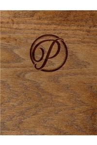 Wood Burned Monogram Creative Journal - P