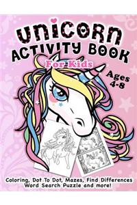Unicorn Activity Book for Kids Ages 4-8