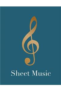 Sheet Music: 8.5 X 11, 100 Pages Blank Staff Paper and Lined Paper for Songwriting, Lyrics, and Music Study