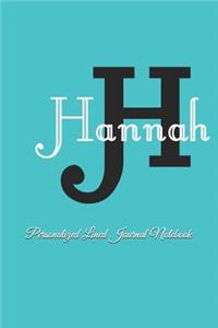 Hannah Personalized Lined Journal Notebook
