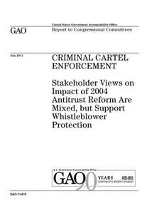 Criminal cartel enforcement