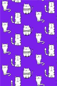 Journal Notebook For Cat Lovers Sketchy Cats Pattern 4