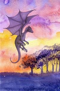 Journal: Dragon Watercolor Cover - Blank Sketch / Drawing Book - 6 X 9 Paper - Unlined Notebook - 100 Pages