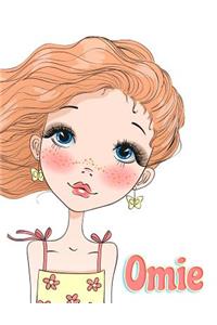 Omie: 365 Lined Pages Yearly Journal, Diary, Notebook, Personalized Book with Name, Christmas, Birthday, Friendship Gifts for Girls, Teens and Women, 8 1/2 X 11